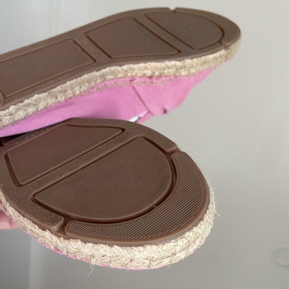 Talbots Women's Izzy Knot Espadrilles Shoes Size 7 Pink Suede Leather Cushioned - Picture 6 of 14